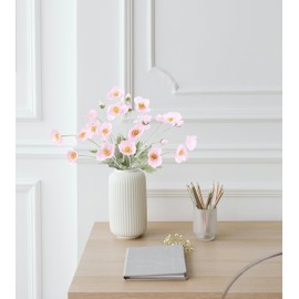 BUZFOWU Artificial Silk Poppy Flowers, 6 Stems, Real Touch for Home, Garden, Wedding, Table Centerpiece, Party & Festival Decorations, DIY Flower Arrangements, Nude Pink