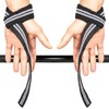 リフティングストラップ(1ペア) – パッド入り手首サポートラップ – パワーリフティング ボディビルディング ジムワークアウト 筋力トレーニング デッドリフト&フィットネスワークアウト用 (ブラック/グレー)
