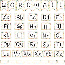 Word Wall Classroom Bulletin Board Set Alphabet for Classroom Wall Decor Colorful Polka Dots Cutouts Teacher Created Resources Supplies for Home Preschool Primary School Classroom Wall Decoration