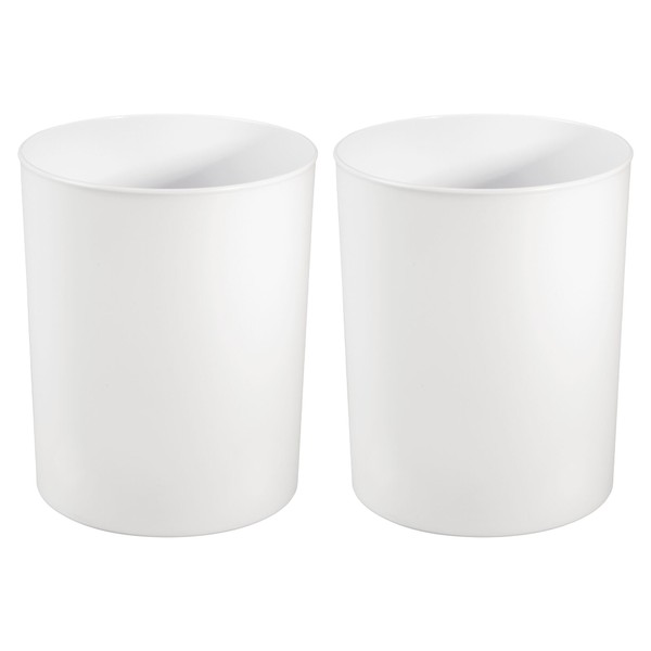 iDesign Small Round Plastic Ideal for Bathroom, Bedroom, or Office-Set