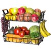 CHLORYARD 2-Tier Countertop Fruit Basket Bowl Storage with Two Banana