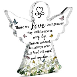 Sympathy Gifts Memorial Bereavement Gifts Acrylic Condolence Remembrance Gifts for Loss of Loved One Father Mother (Angel Style,6 x 6 x 0.6 Inch)