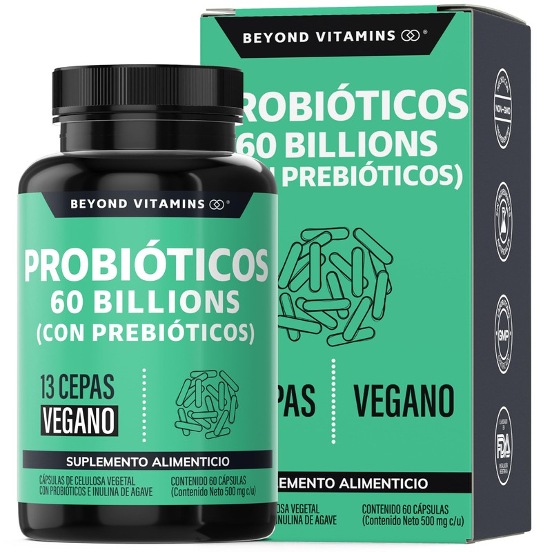 Probioticos 60 Billion UFC Prebióticos con inulina de agave 13