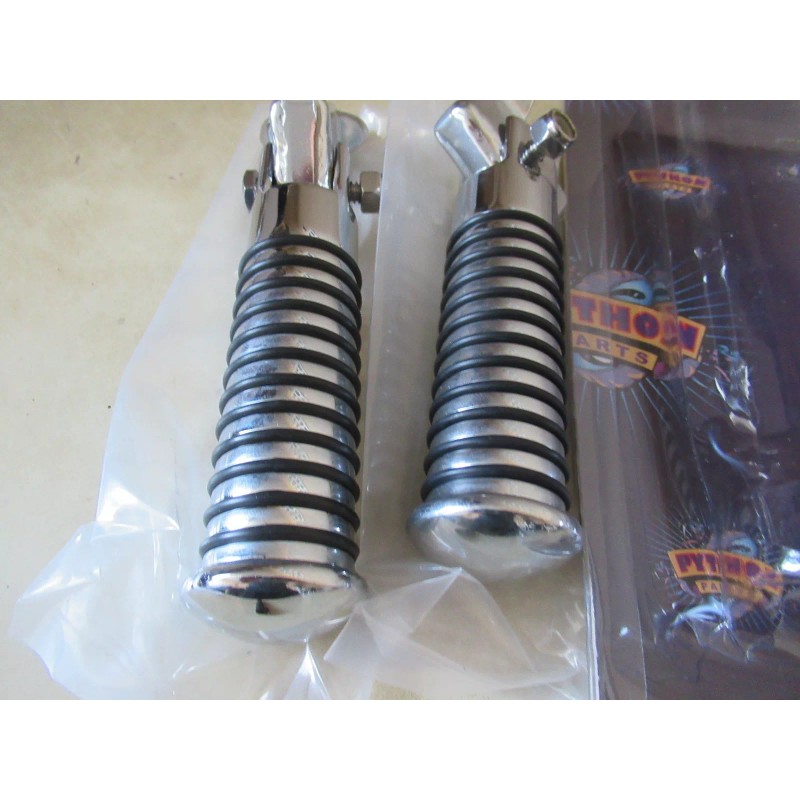 PYTHON 2 SETS PER BID PYTHON MOTORCYCLE CHROME O-RING FOOTPEGS
