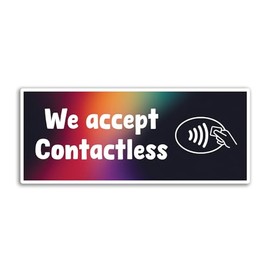 2 x 15cm We Accept Contactless Vinyl Stickers - Card Payments Shop Sign Money Small Business Hotel Taxi Credit Labels Sticker #81672