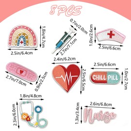 DHER Iron-On Patch, Sticker, Embroidered Patch, Applique, Cute Embroidery Patch, Iron-On Patch, Small Fresh Embroidered Fabric Patch, Trendy Clothing Embroidery Patch, Jeans Decorative Patch (#3)