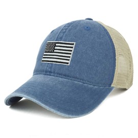 Armycrew tamaño grande XXL gris bandera americana bordado lavado camión Cap., Marino, XX-Large