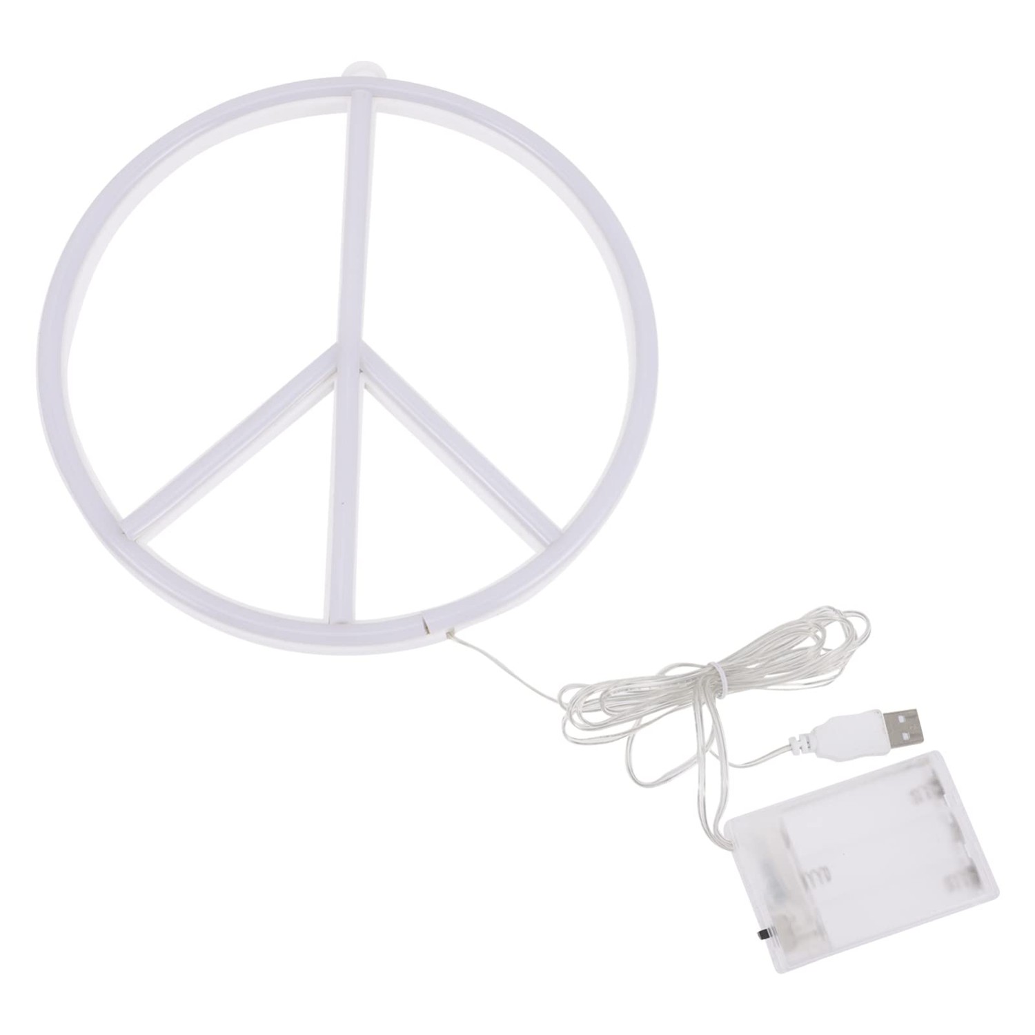 Uonlytech Decor Signs LED Peace Sign Led Peace Symbol Neon Modeling ...
