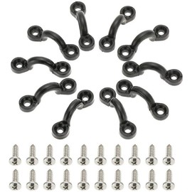 Coret 10pcs Deck Rope C Buckle Kayak Handle Buckle Pad Eye Kit for Boat Kayak Deck Rigging Kit, Nylon Bungee Deck Loops Tie Down Pad Eyes