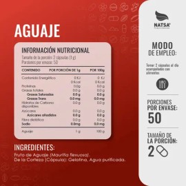 Aguaje Peruano 100 Cápsulas, Antioxidante, Mejora tu Piel y Cabello, Regulador Hormonal, Antiinflamatorio, Calidad Premium