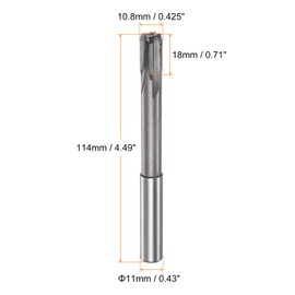 HARFINGTON Chucking Reamer 10.8mm H7 C1/K30 Carbide Tip Precision Straight Flutes Round Shank Lathe Machine Milling Cutter