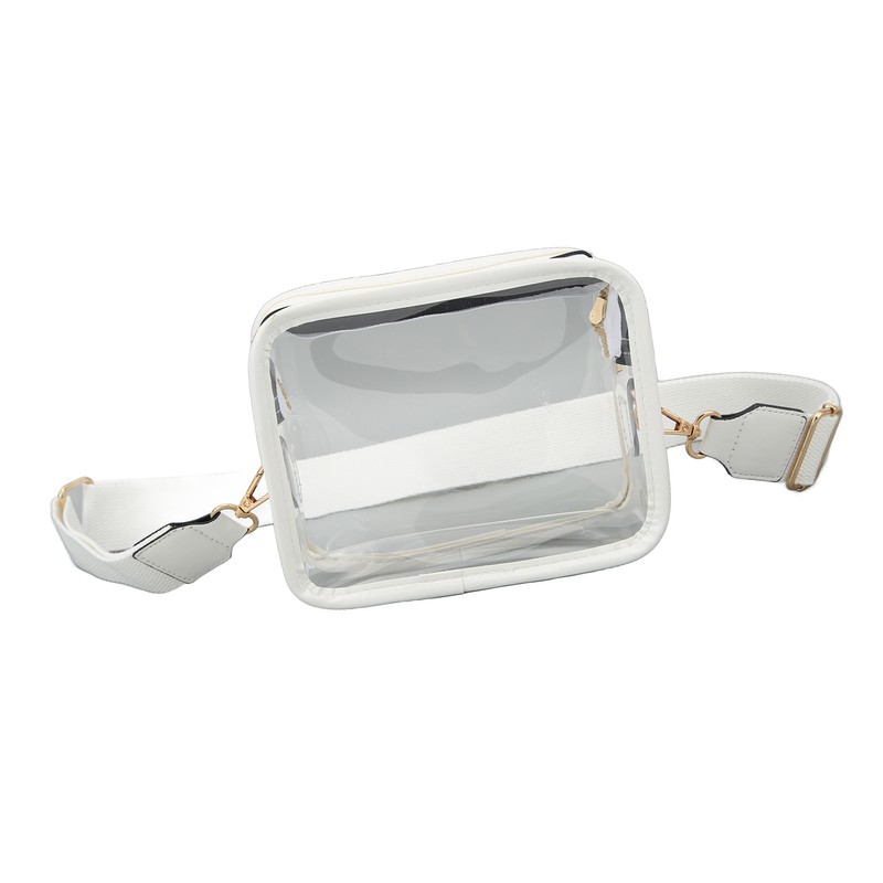 Clear Shoulder Bag PVC Zippered Waterproof Stadium Approved Purse for
