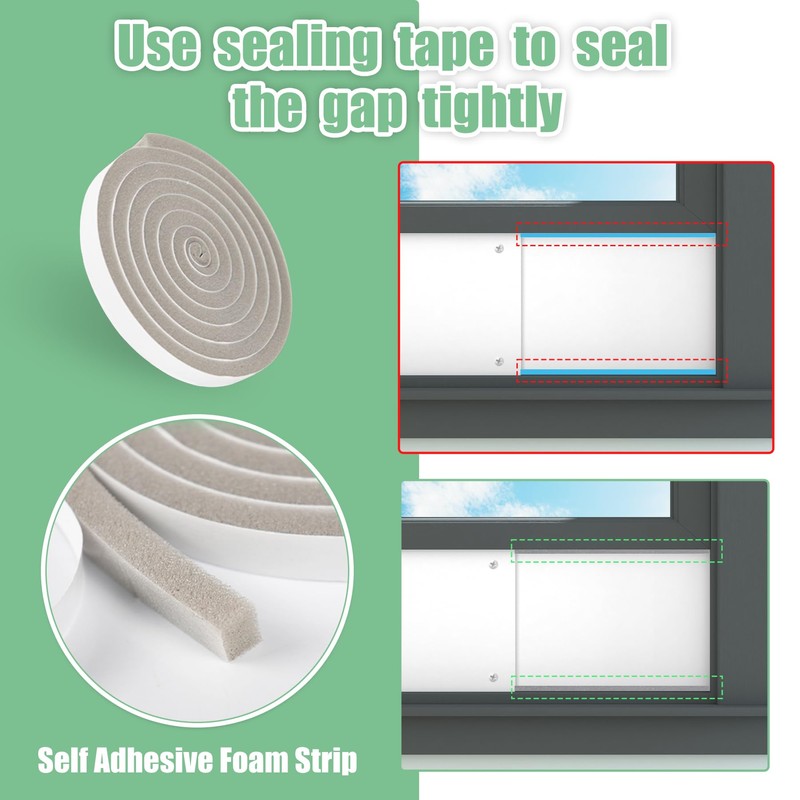 Memrita Dual Hose Portable Air Conditioner Window Seal Kit, 5.9"