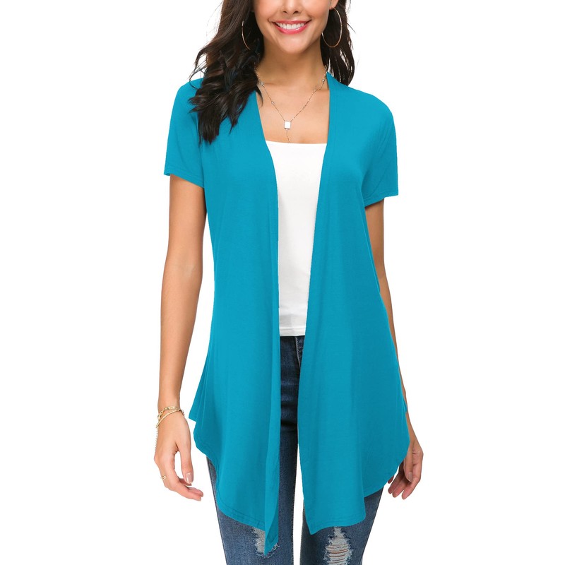 Urban CoCo Womens Solid Open Front Short Sleeve Cardigan (XL,
