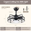 Asyko Caged Ceiling Fan with Light - Bladeless Black Ceiling