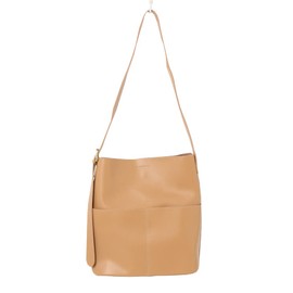 Aimoha Women's Tote Bag, Synthetic Leather, External Pocket, Office, Simple, Basic Bag, A4, Business Bag, Storage, Shoulder Bag, Shoulder Bag, Casual (Beige, M)