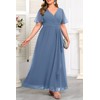 Dusty Blue Dress Plus Size Formal Dresses Bridesmaid Wedding Guest