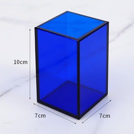Acrylic Pen Pencil Holder Dark Blue Transparent Acrylic Storage Organiser Non-Slip Pen Holder For Desk Office/School/Home Accessory,7 * 7 * 10cm