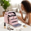 Maletín De Maquillaje Rosa Con 4 Bolsas Organizadoras