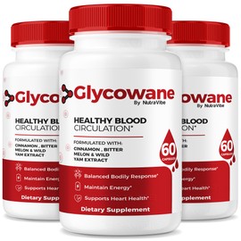 (3 Pack) Glycowane – Premium Support Formula with a Clean, Potent Blend to Help Maintain Balanced Levels, Vitality & Healthy Circulation | Gentle, Easy-to-Swallow Pills for Daily Use (180 Capsules)