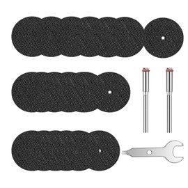 Cutting Wheel Set for Rotary Tool - Includes 20pcs Mesh Cutting Discs, 1 Wrench & 2pcs 1/8“ Mandrels, Durable Cutting Disc Perfect for Crafting and DIY Projects