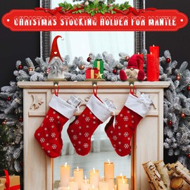 Zhengmy 2 Pcs Christmas Stocking Holders for Mantle Weighted Stocking Holder Fireplace Stocking Hangers for Xmas Holiday Party Decoration (Bronze)