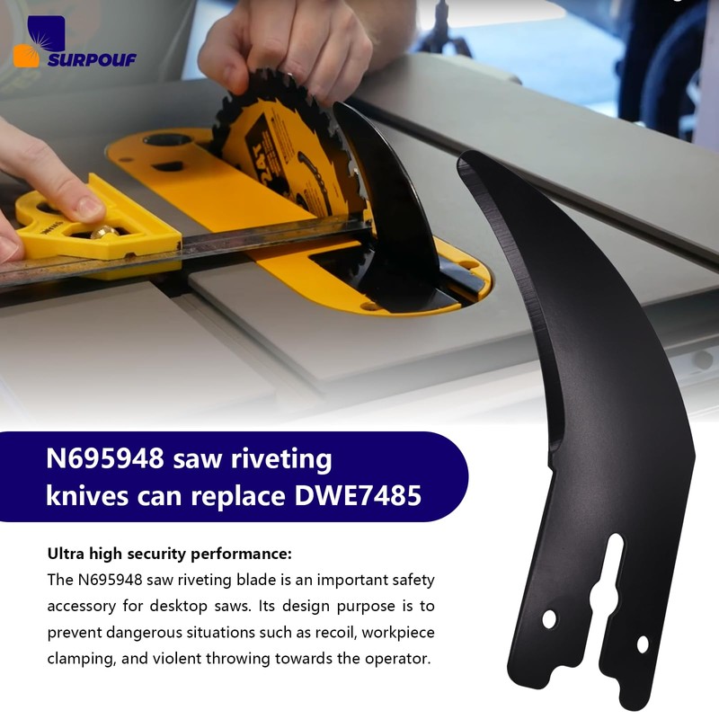 N695948 Table Saw Riving Knife Compatible with DeWalt Replaces DWE7485