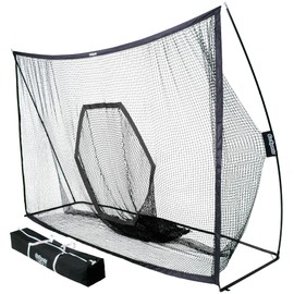 GoSports 10 ft x 7 ft PRO Golf Practice Hitting Net - Personal Driving Range for Indoor or Outdoor Use - Black