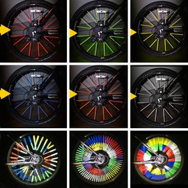 ZDY 72 Pcs Bike Spoke Reflector Cycling Wheel Rim Reflective Clip Bicycle Cycle Wheel Spoke Reflectors Clip Tube for Kids Adult Bike 6 Colours