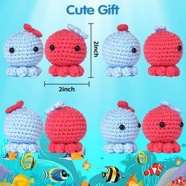 WILSHIN Crochet Kit - Complete Octopus Crochet Set - All-Inclusive Crochet Kit with Step-by-Step Tutorial Videos