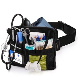 Cedilis Nurse Fanny Pack with Medical Gear Pockets, Tape and Stethoscopes Holder, Multi Compartment Nurse Organizer Pouches,Nursing Belt Bag for Nurse Tool and Supplies, Student and Nurse Use