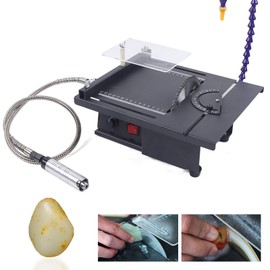 Gem Faceting Cutting Carving Polishing Machine, 110V Jade Bench Cutting Machine Kit Professional Jade Polisher Machine Bench Grinder for Jewelry Jade Stone Wood Carving Gold