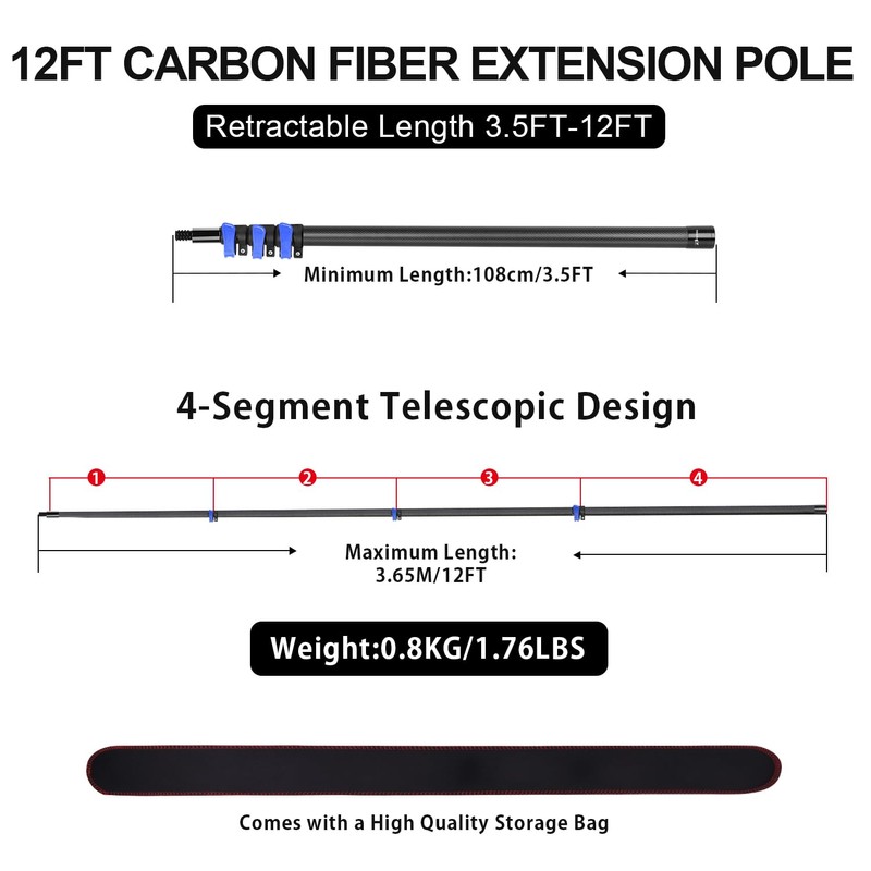 18 Foot High Ceiling Duster Kits with 3.5-12 FT Carbon