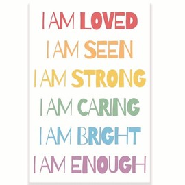 I Am Loved i Am Seen Classroom Poster - Positive Affirmations - Positive Uplifting Motivational - 12 x 18 Inch - Classroom Decor - Classroom Must Haves - Back To School Decor - CPS0596