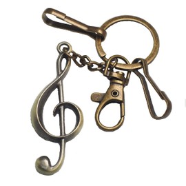 BAWAKO Schlüsselanhänger aus hochwertigen Metall mit Karabiner und bezaubernde Metall Accessoire， Schlüsselring für Autoschlüssel Wohnungschlüssel tolle Qualität (Musik)