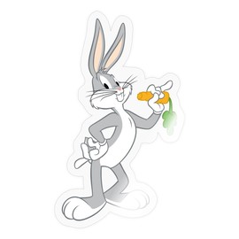 Spreadshirt Looney Tunes Bugs Bunny Pose Carrot Sticker, 10 x 10 cm, Transparent Glossy