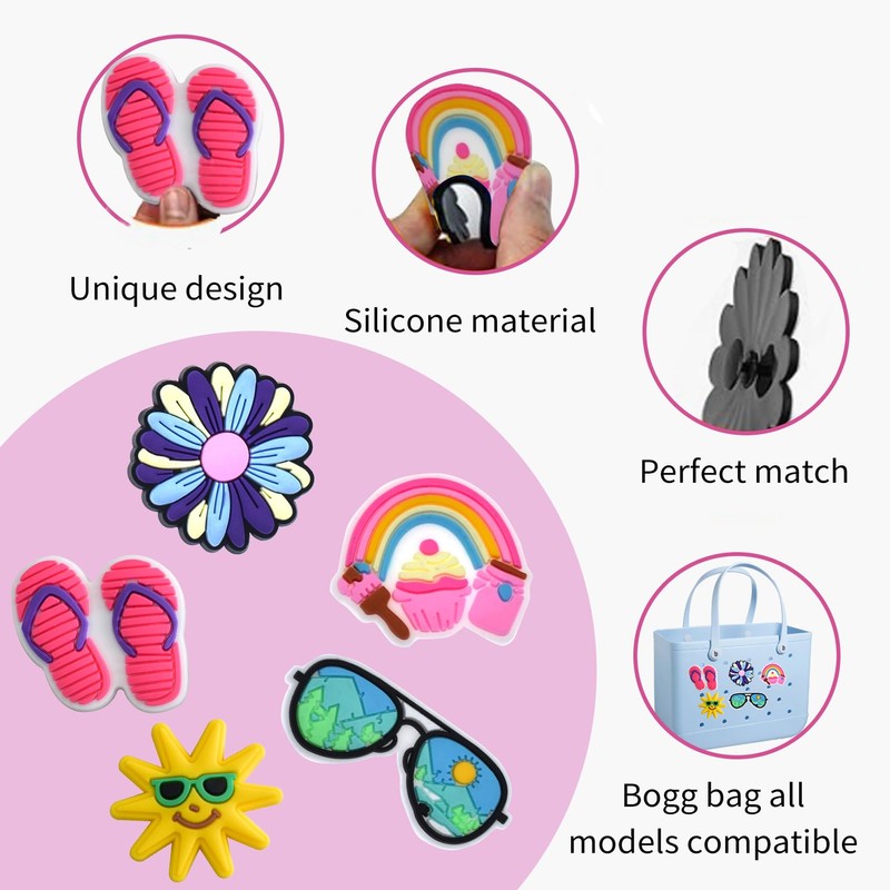 23 abalorios para bolsa de Bogg, decoración para mujer, compatible