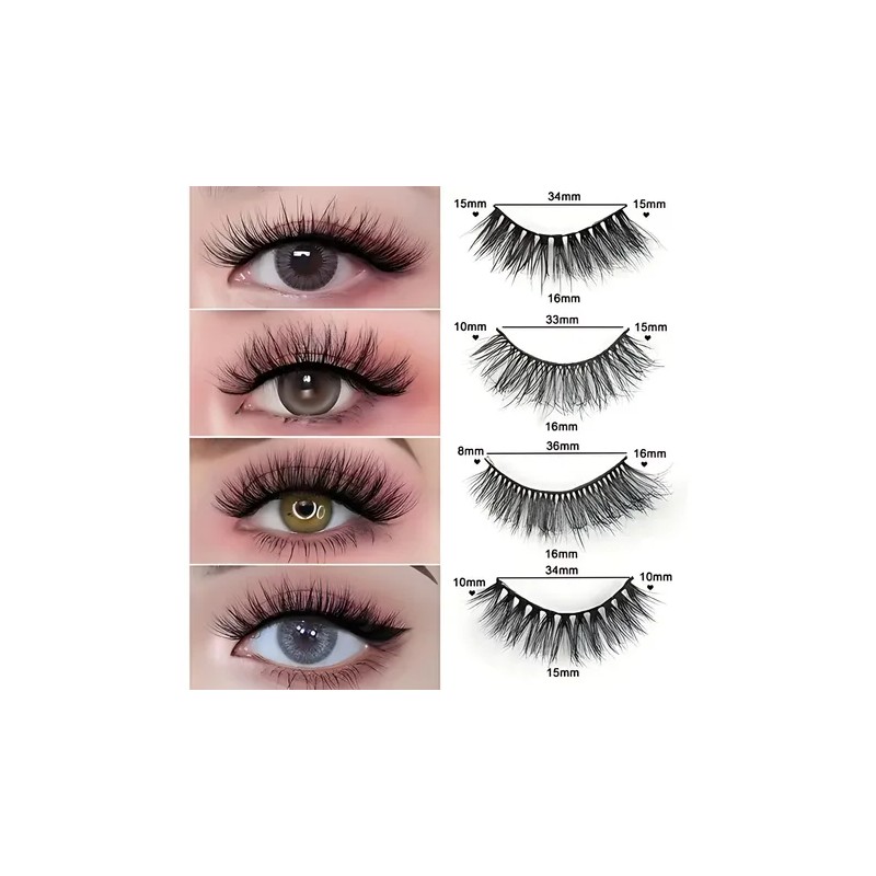 Kit Pestañas De Extensiones De Pestañas Curvatura D9-16mm