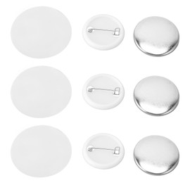 Cyrank Pack of 100 Badge Button Pin, Button Blanks Button Maker Accessories, 32 mm Pin Maker, Badge Pin Badge Manufacturing, Parts for Metal Buttons, Pin Badge Set