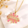 Fun BOOM Pendant Necklace for Women Pink Enamel Art Paint