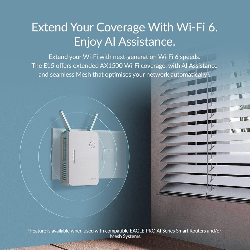 D-Link Australia E15 Eagle PRO AI AX1500 Mesh Wi-Fi Range