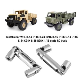 Sharainn RC Truck Drive Shaft, 2 Pieces Metal Shaft Upgrade Accessories for WPL 1/16 RC Military Truck, Silver, Child 6+ Years Old, Unisex