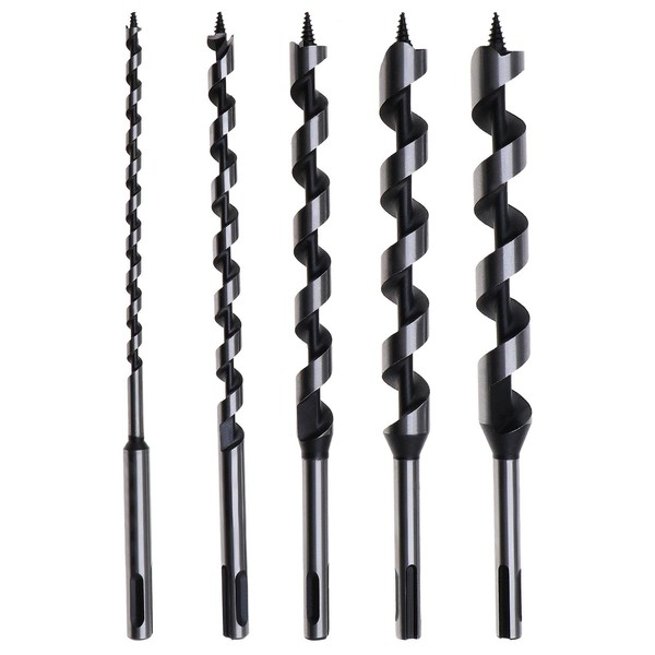 eMagTech 5-Piece Wood Drill Bit Set Carbon Steel 6 mm