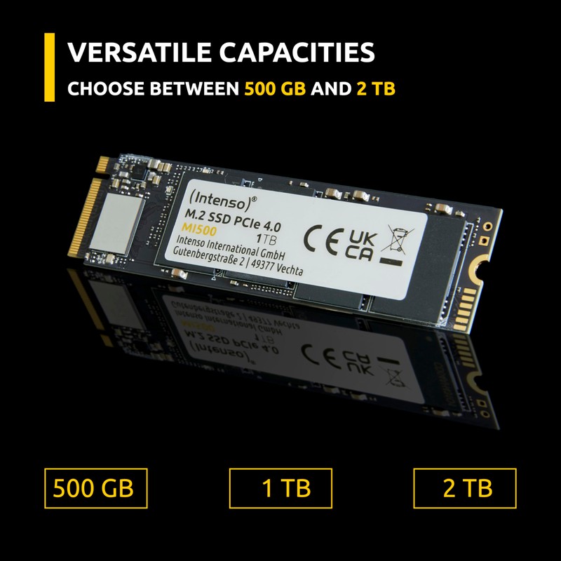 Intenso MI500 500GB NVMe SSD, M.2 Internal SSD, PCIe 4.0
