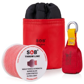 SOB Arborist Throw Line Kit with Slick Rope 197FT, Throw Weight, Reflective Storage Bag, Suit for Tree Cutting,Camping, Trimming, Hanging Swing, Forestry Tree Gear ﻿