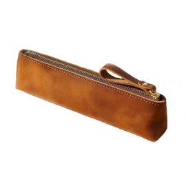 Su.B Leather Pencil Case - Pen Holder for Men and Women, Space for 15+ Pencils, Compact and Stylish, brown, Pocket organiser