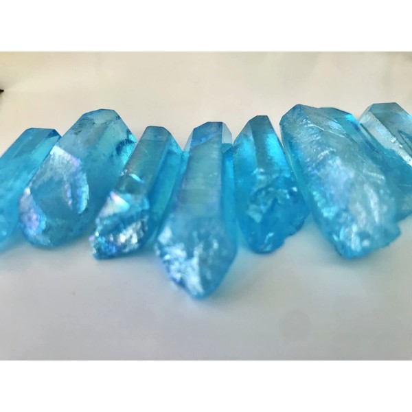 Pachamama Essentials Aqua Aura Point Quartz Healing Crystal Natural - Healing Stone - Crystal Healing 25-50mm