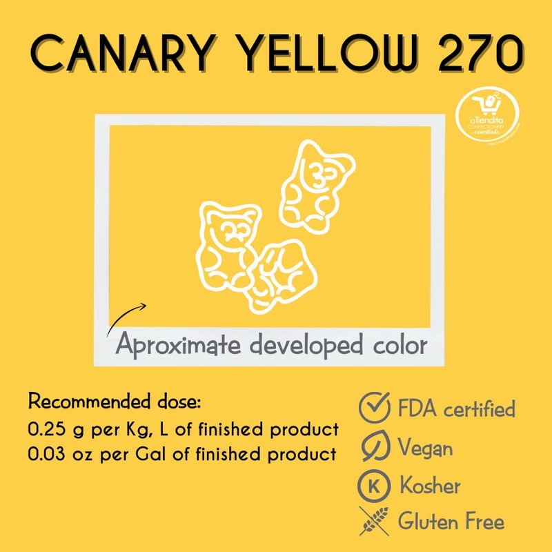 Deiman Artificial Food Color Canary Yellow 270 (3.5 oz)