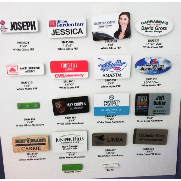 Unbranded Lot of 10 Custom Dye Sublimated Name Badges 2"