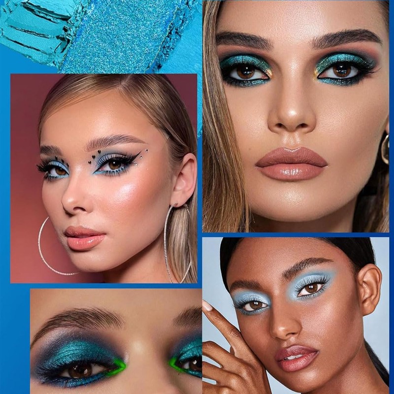 15 Colors Blue Eyeshadow Palette - Glitter Blue Eye shadow/Navy